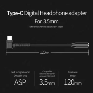 Plextone Earphone Adaptor Type-C to 3.5mm-4